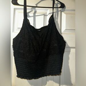 Torrid Black Lace Smocked Crop